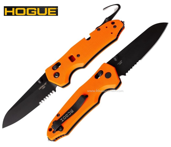 Hogue Trauma First Respnse Folding Knife, N680, G10 Orange, 34774